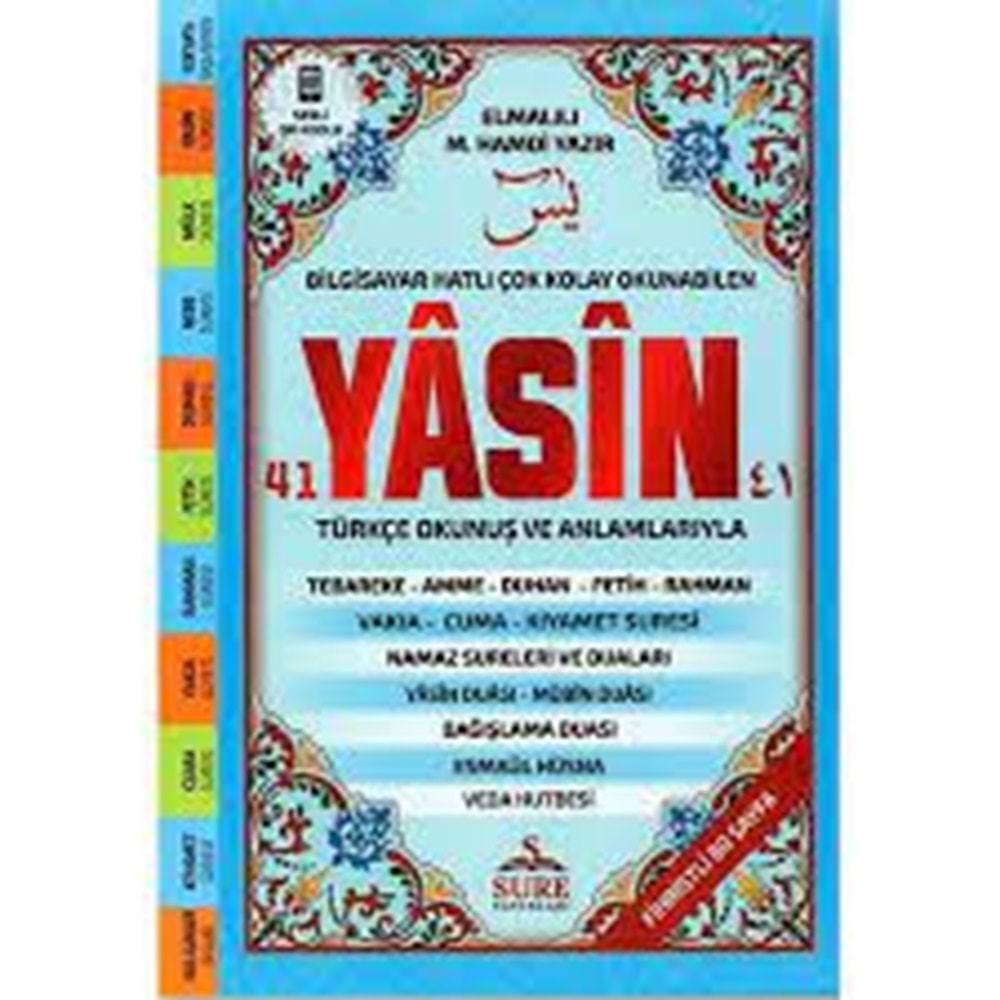 41 Yasin Türkçe Okunuşlu Orta Boy 3. Hm. Mavi