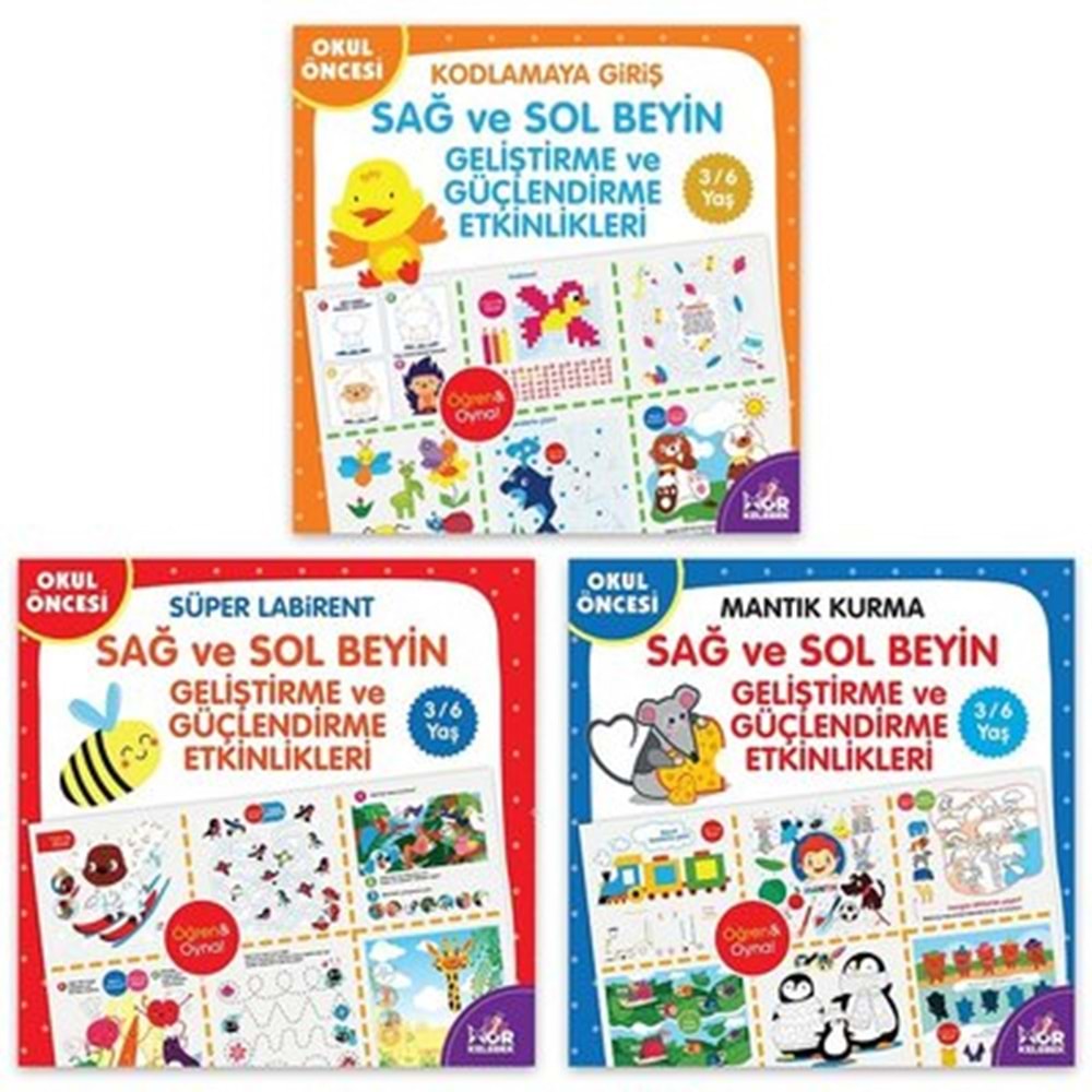 5 - 8 Yaş Sağ - Sol Beyin Geliştirme Etkinlikleri Seti - 6 Kitap Takım