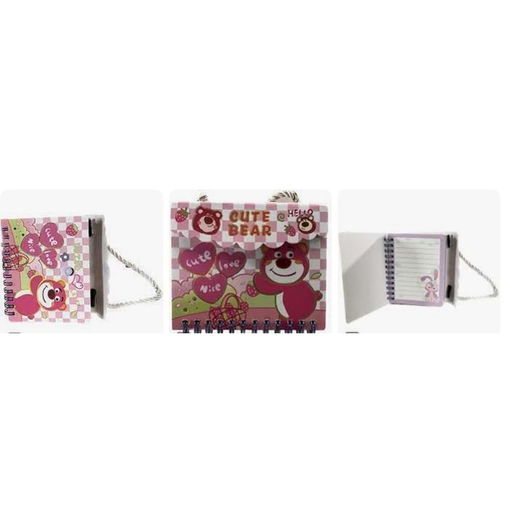 Spiralli Bloknot Sweet Panda Çantalı Pkt 24 Lü