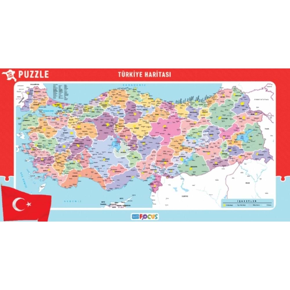 Blue Focus Büyük Boy Türkiye Haritası - Frame Puzzle