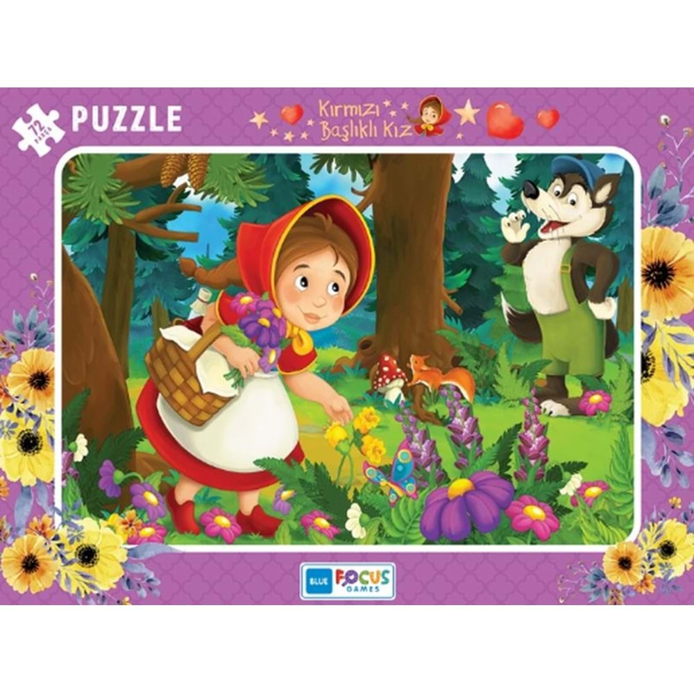 Blue Focus Kırmızı Başlıklı Kız - Puzzle 72 Parça