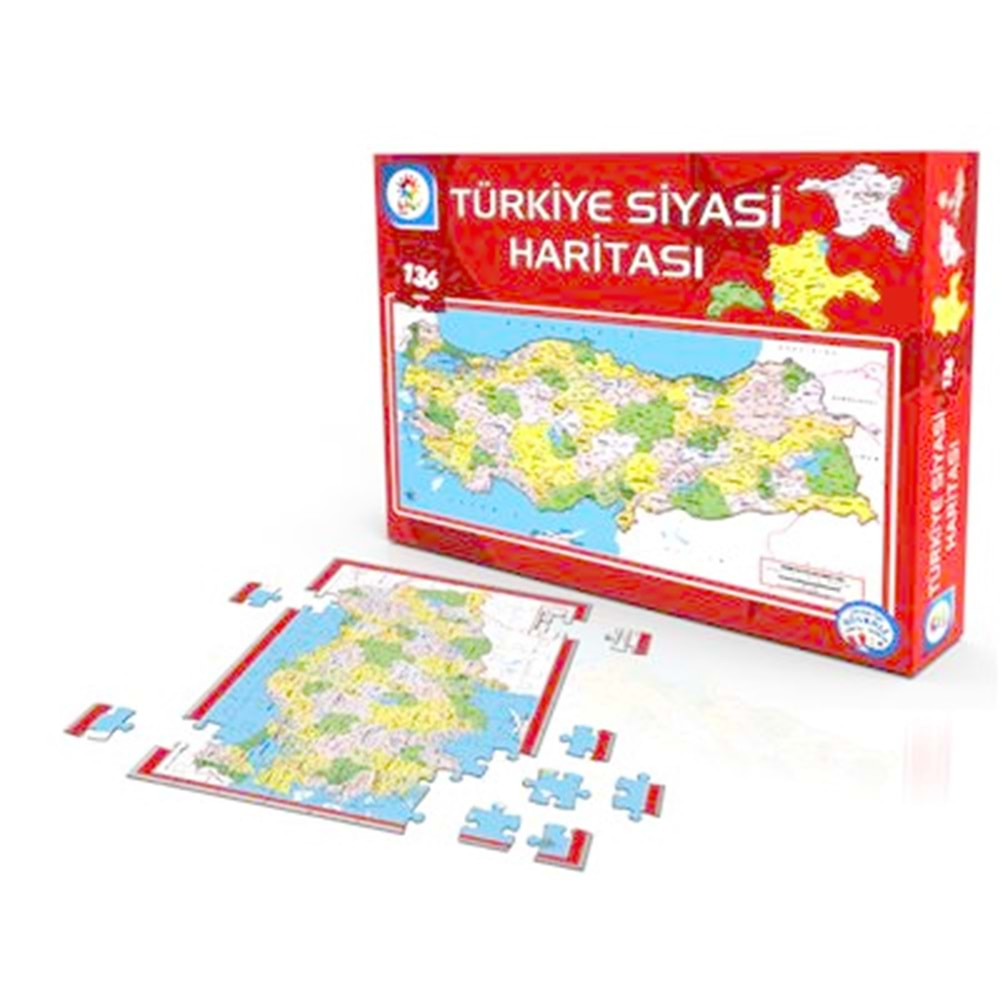 Siyasi Harita Puzzle Kutulu 136 Parça