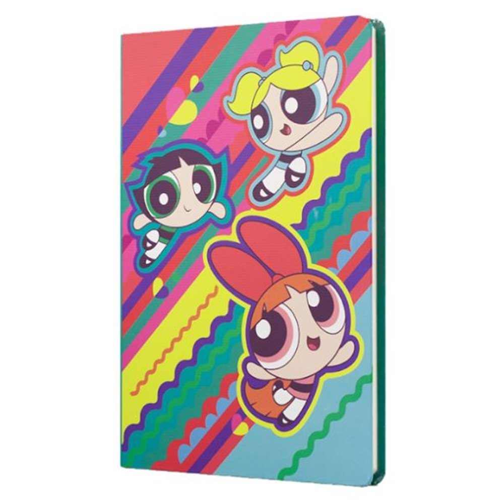 The Powerpuff Girls Sert Kapak Butik Defter Yeşil