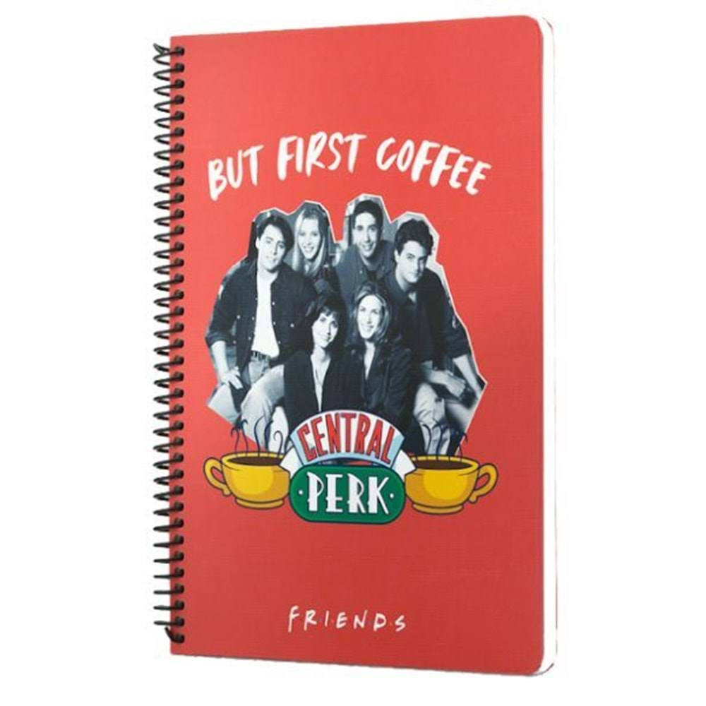 Friends Central Perk But First Coffee Spiralli Defter Kırmızı