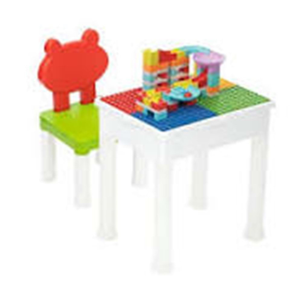 Multi Creative Blok Masa Seti(Masa:32x41x51 cm, Sandalye: 24x25x45 cm)