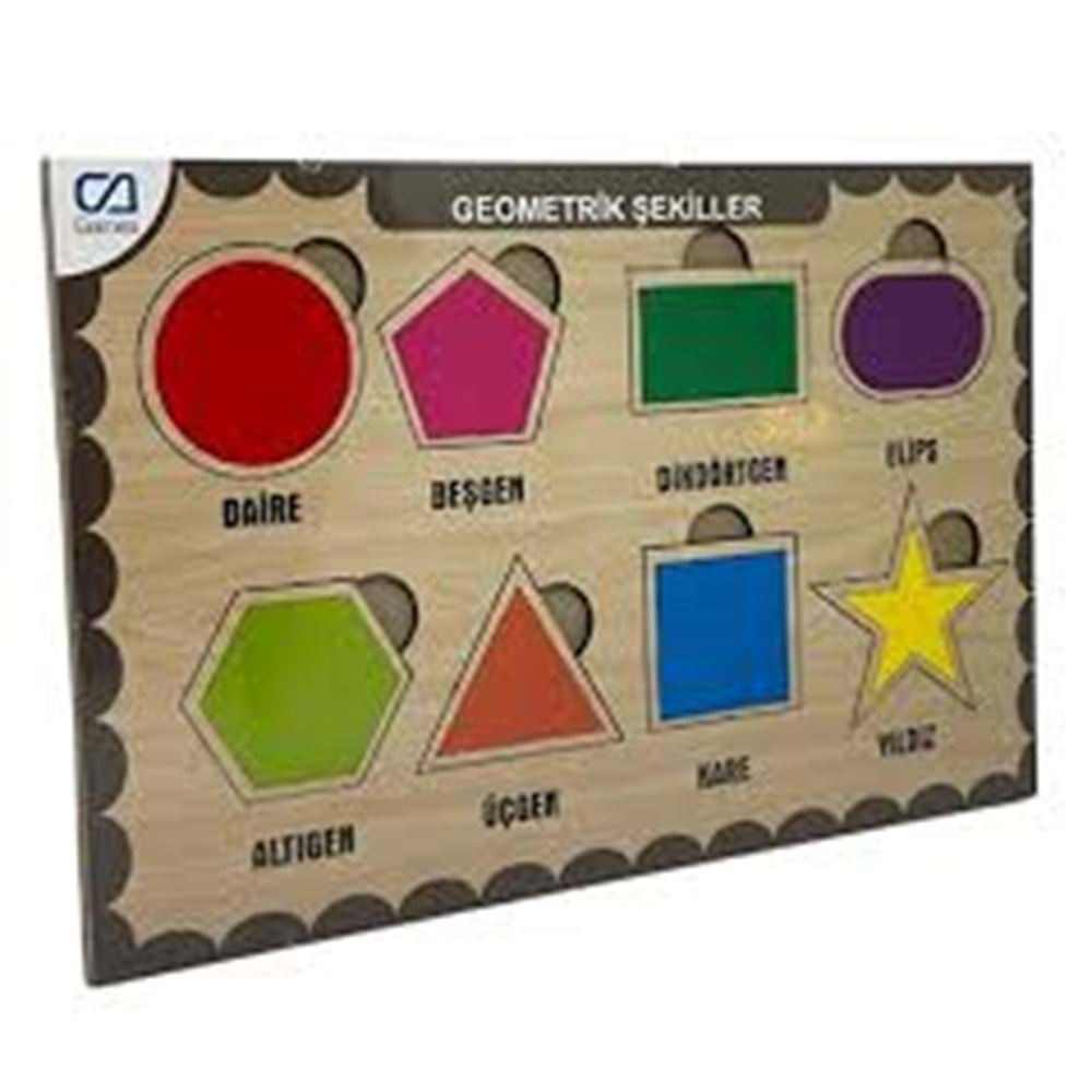 Ca Games Ahşap Puzzle Geometrik Şekiller 19X29