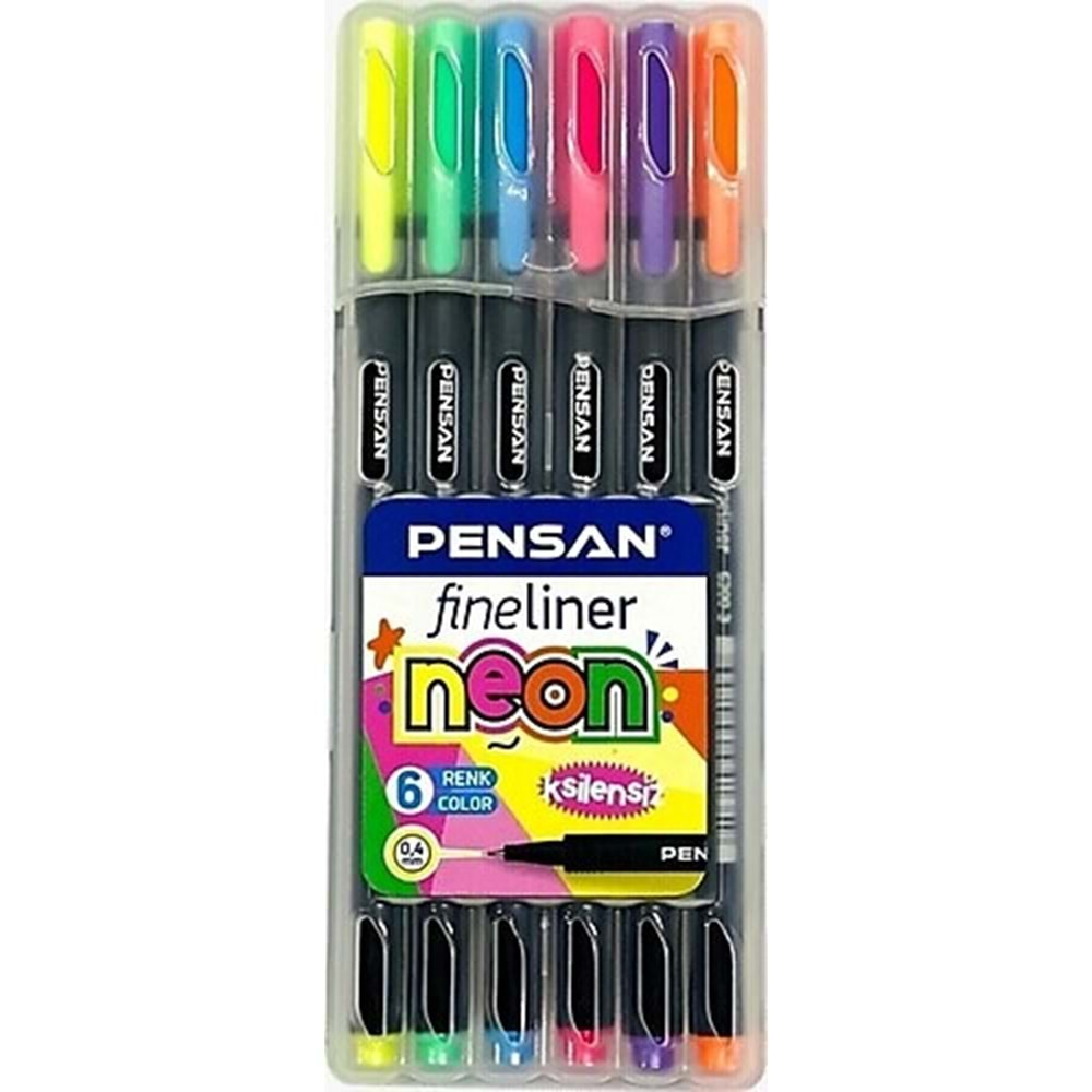 Pensan Fineliner 6 Lı Neon Pvc Kutu 6300