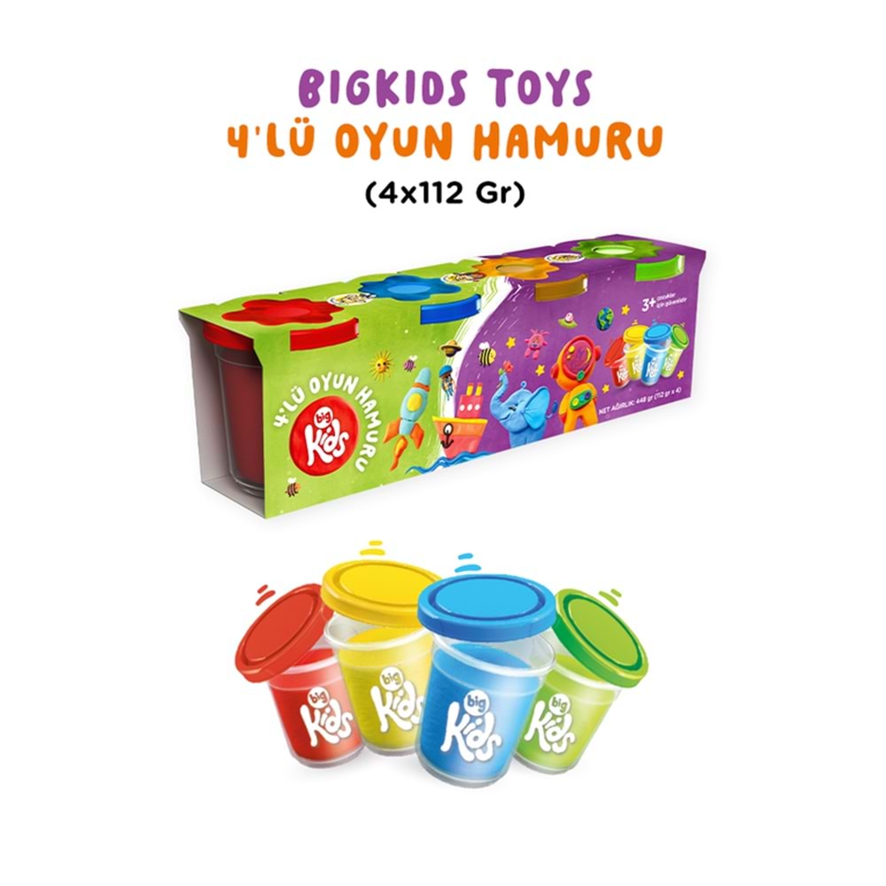 Bigkids Toys / 4'lü Oyun Hamuru (4x112 Gr)