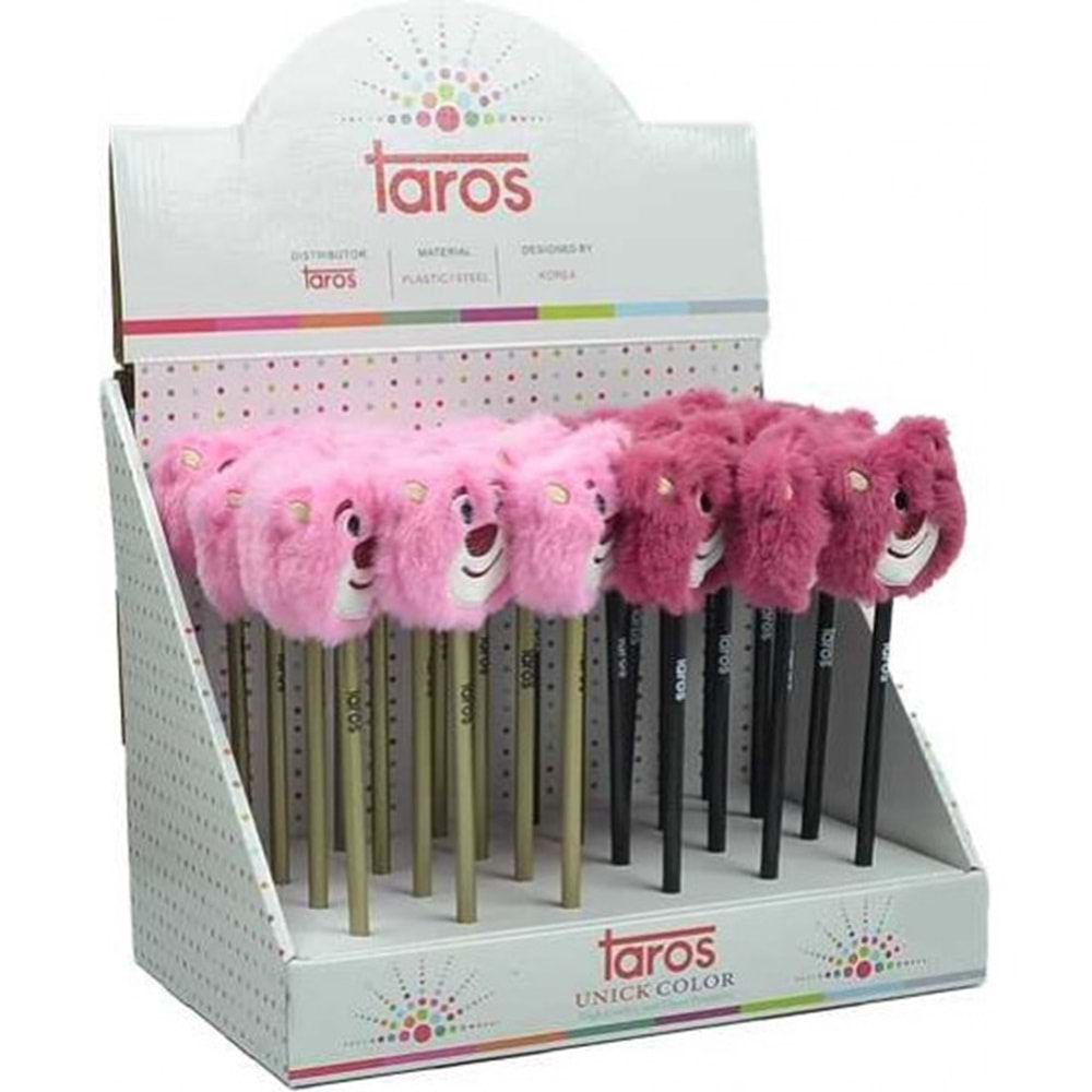 TAROS UNICK COLOR PEMBE AYICIK TEPELİ KURŞUN KALEM 24 lü