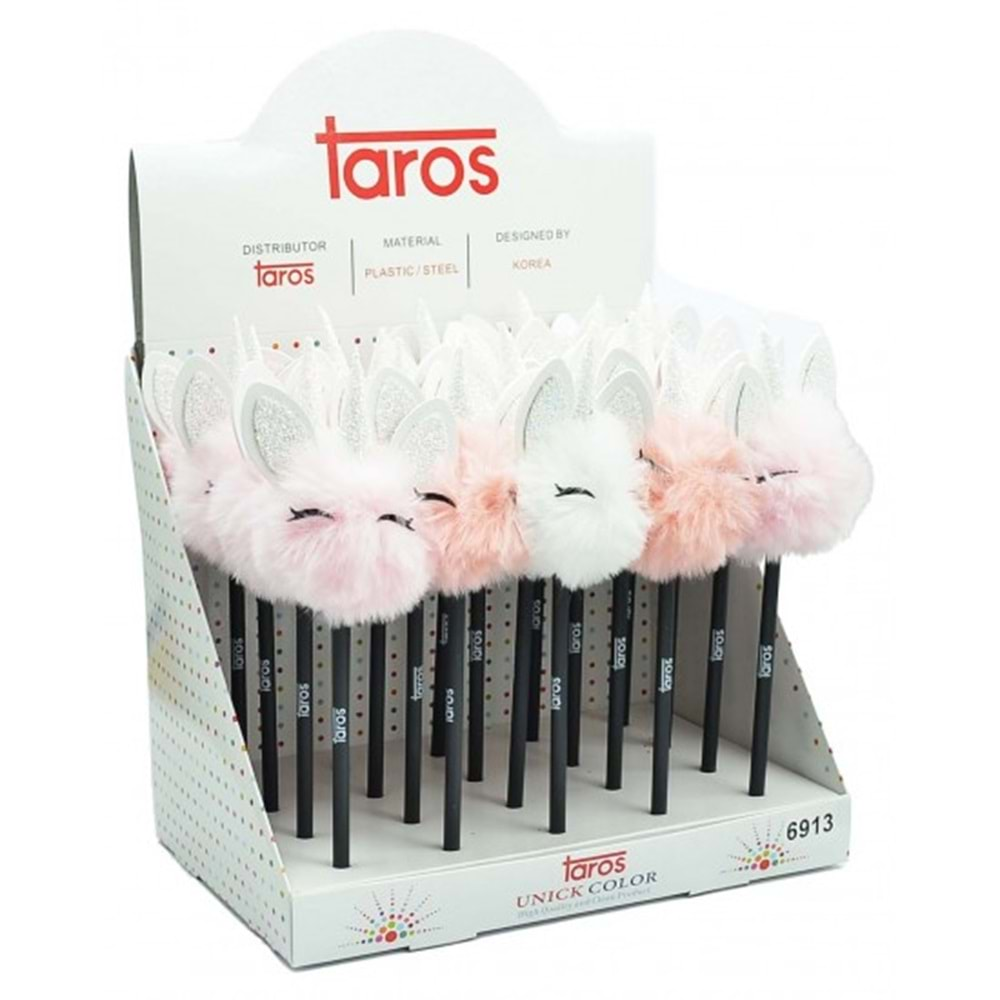 Taros 7772 Unic Color Unicorn Tepeli Ponpon Kurşun Kalem 24 lü