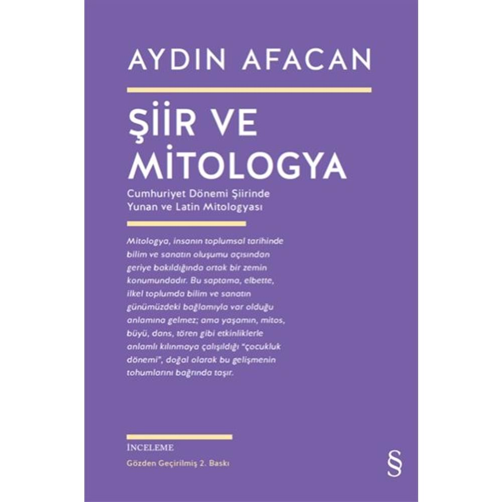 Şiir ve Mitologya Cumhuriyet Dönemi Şiirinde Yunan ve Latin Mitologyası