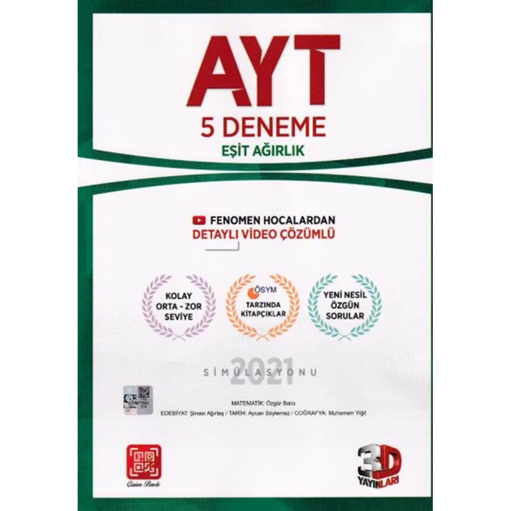 3D Ayt 5 Li Paket Deneme Eşit Ağırlık