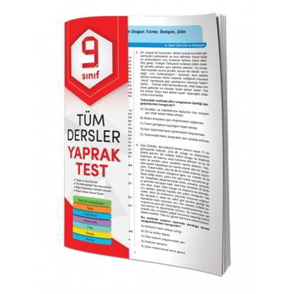 Element 9. Sınıf Tüm Dersler Yaprak Test