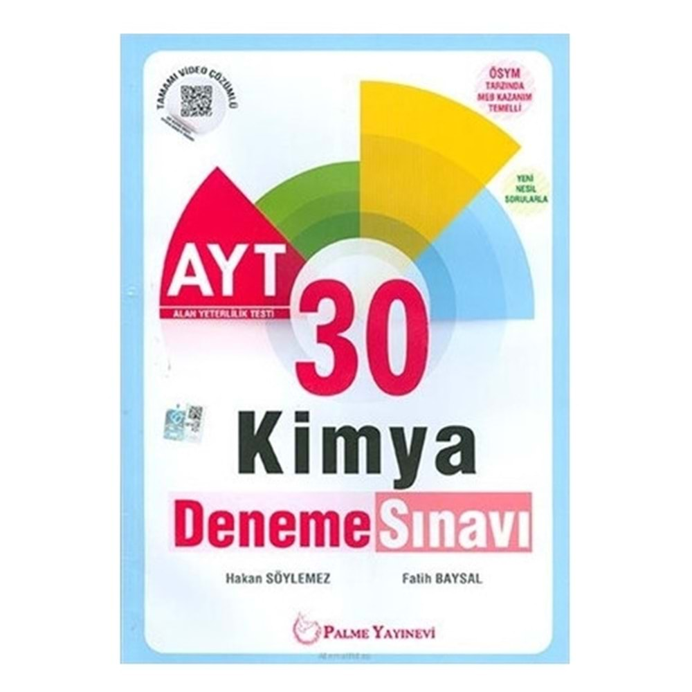 Palme Yks Ayt Kimya 30 Deneme Sınavı *Yeni*