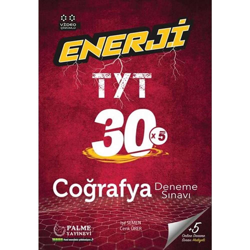 Palme Yks Tyt Enerji Coğrafya 30 Deneme Sınavı Video Çözümlü *Yeni*