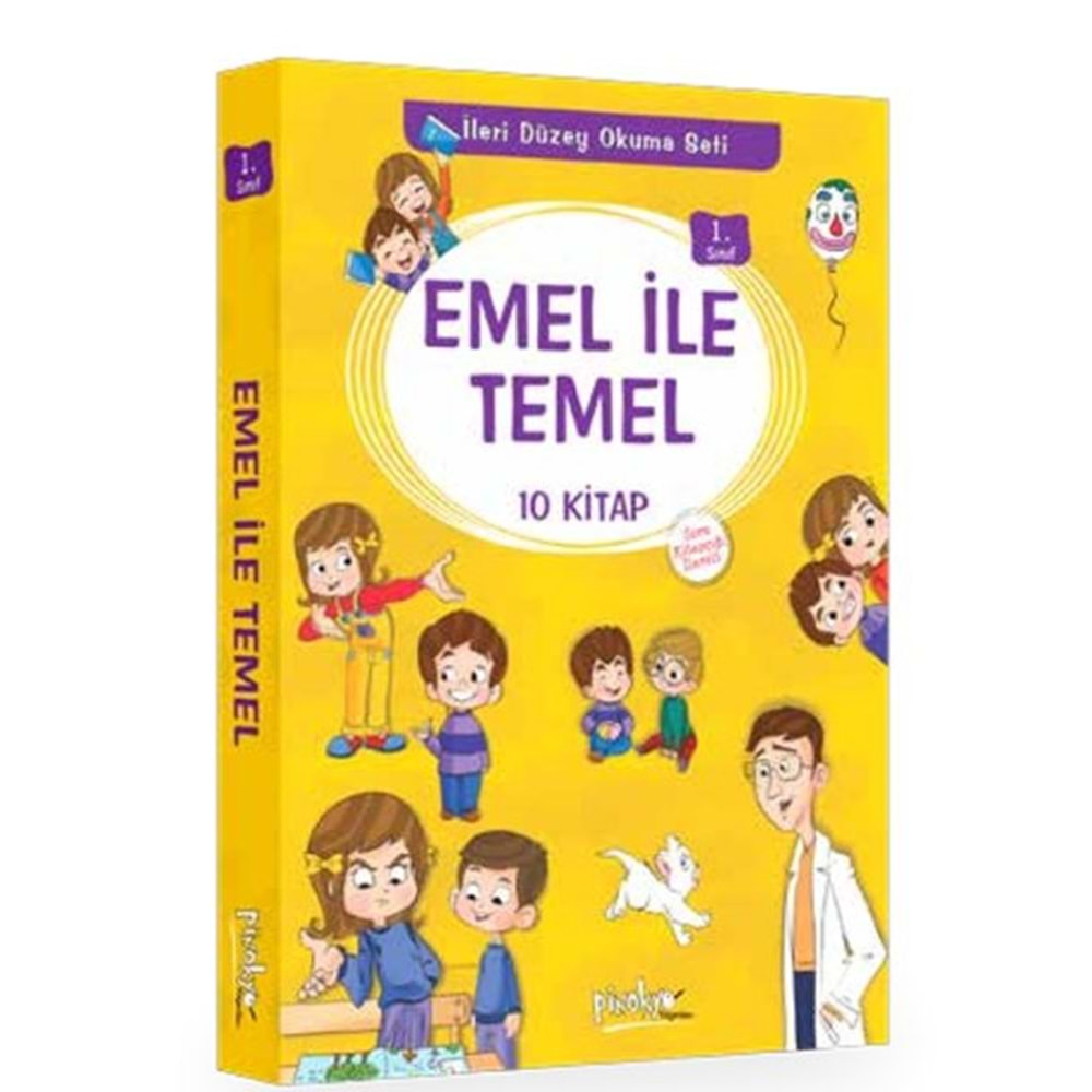 1. Sınıf Emel İle Temel Serisi - İleri Düzey Okuma Seti - 10 Kitaplık Set