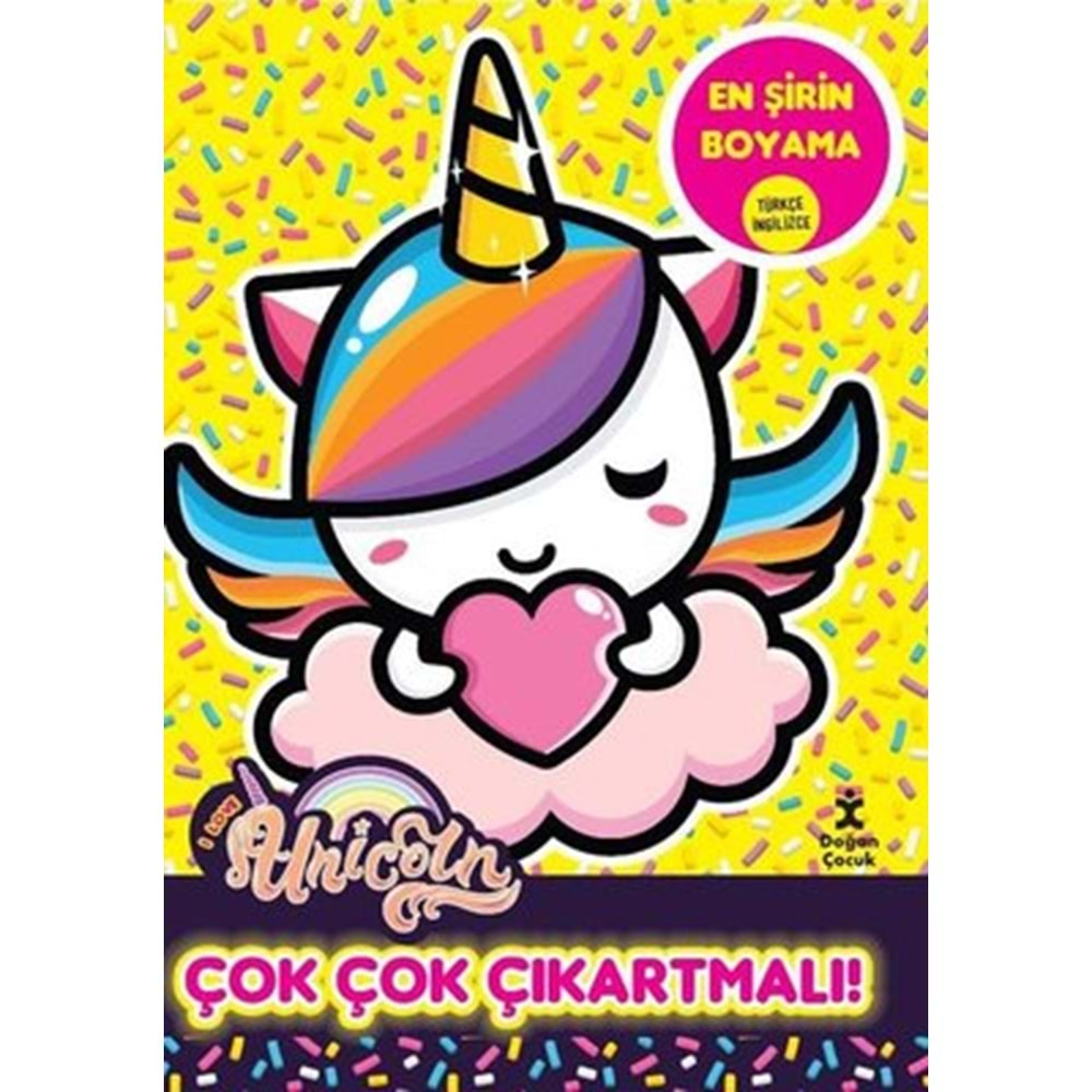 I Love Unicorn - En Şirin Boyama - Çok Çok Çıkartmalı!