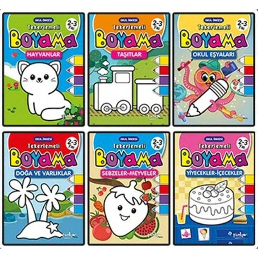 Tekerlemeli Boyama 6 Kitap Takim