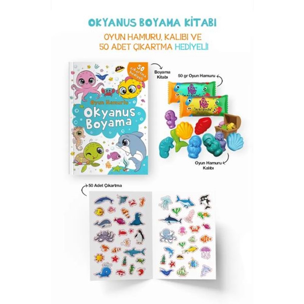 Okyanus Boyama Kitabı Oyun Hamurlu 3 Yaş