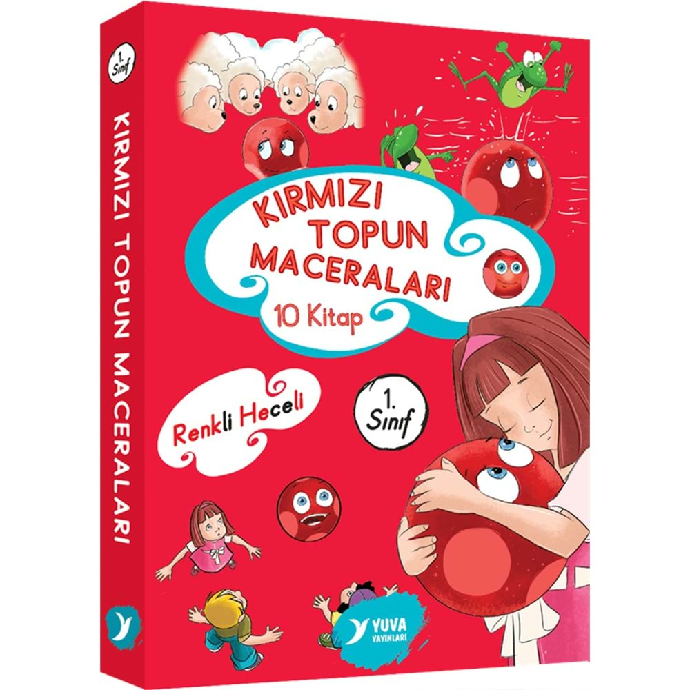 Kırmızı Topun Maceraları 1. Sınıf Renkli Heceli Düz Yazı 10 Kitap