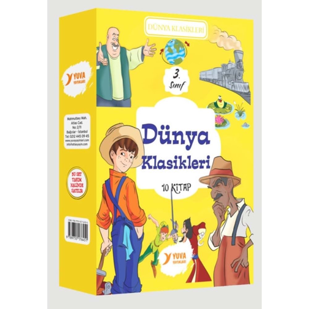 3.Sınıf Dünya Kılasikleri Kutulu Set (100 Temel Eser ) (10 Kitap)