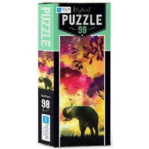 Blue Focus Elephant - Puzzle 98 Parça
