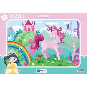 Blue Focus Unicorn (Tek Boynuzlu At) - Puzzle 30 Parça