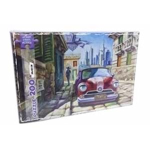 Eski Kırmızı Araba 200 Parça Puzzle