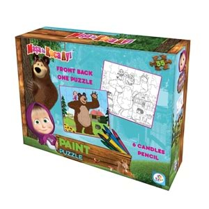 Maşa İle Koca Ayı Boyamalı Puzzle