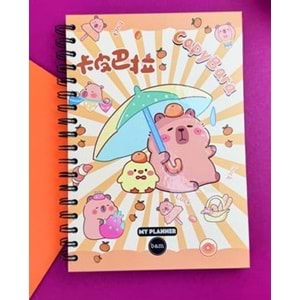 Şanslı Capybara Tasarımlı Konuşan Ajanda