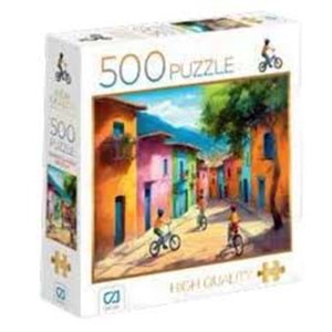Bisikletli Çocuklar Puzzle 500 Parça