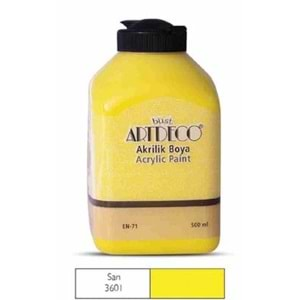 Artdeco 500 Ml Akrilik Boya Sarı 70l-3601