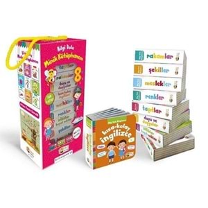 İngilizce Destekli Bilgi Dolu Minik Kütüphanem - 9 Kitap Pembe Kutu