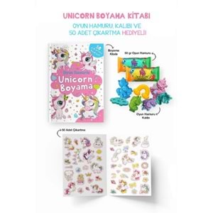 Unicorn Boyama Kitabı Oyun Hamurlu 3 Yaş