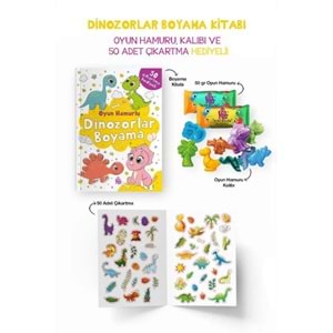 Dinozorlar Boyama Kitabı Oyun Hamurlu 3 Yaş