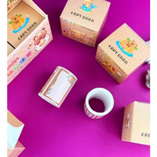 Capybara 10 Adet Defter Etiketi x12