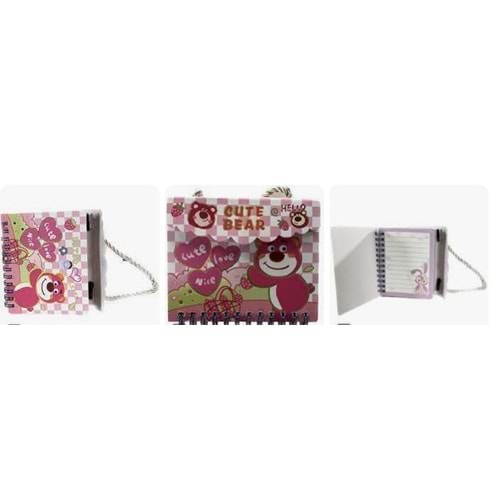 Spiralli Bloknot Sweet Panda Çantalı Pkt 24 Lü