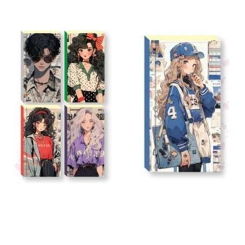 Lilamor Anıme Defter 7,5X14 96 Sayfa 60 lı