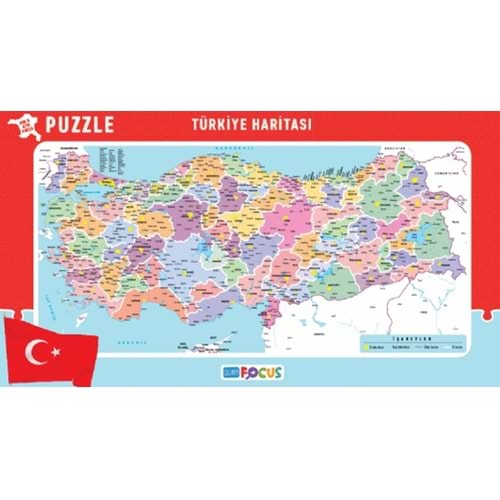 Blue Focus Küçük Boy Türkiye Haritası - Frame Puzzle