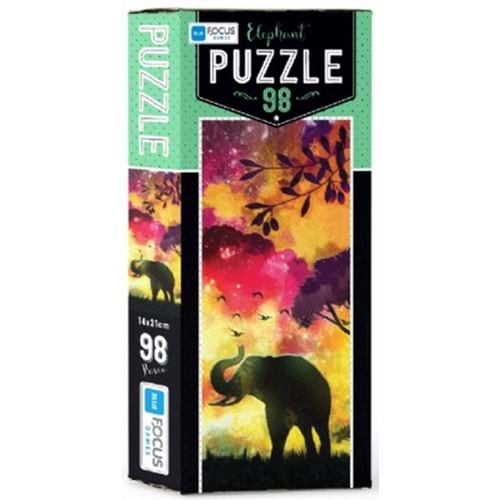 Blue Focus Elephant - Puzzle 98 Parça