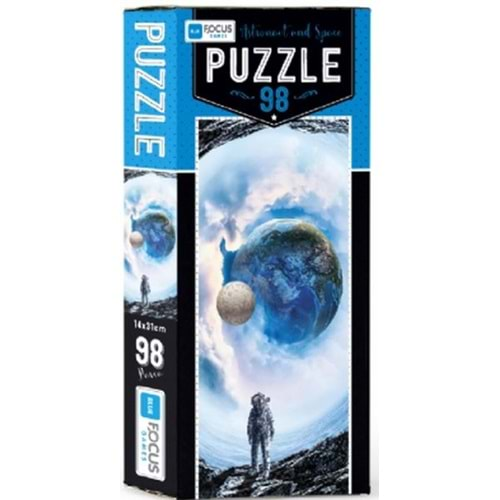 Blue Focus Astronaut And Space - Puzzle 98 Parça