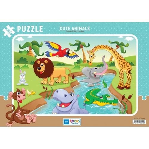 Blue Focus Cute Animals - Sevimli Hayvanlar Puzzle 30 Parça