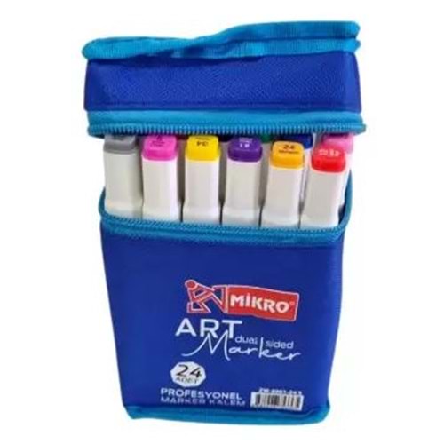 Mikro Art Çift Uçlu Marker Kalem Çantalı 24 lü