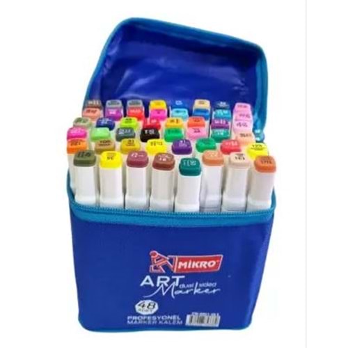 Mikro Art Çift Uçlu Marker Kalem Çantalı 48 li