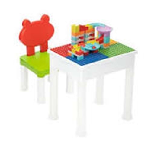 Multi Creative Blok Masa Seti(Masa:32x41x51 cm, Sandalye: 24x25x45 cm)