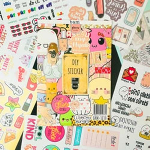 My DIY Sticker Book 24 * 17 cm 16 Sayfa Özel Tasarım Rengarenk