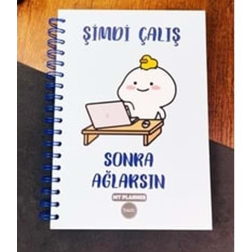 Şimdi Çalış Sonra Ağlarsın Mavi Tasarımlı Konuşan Ajanda