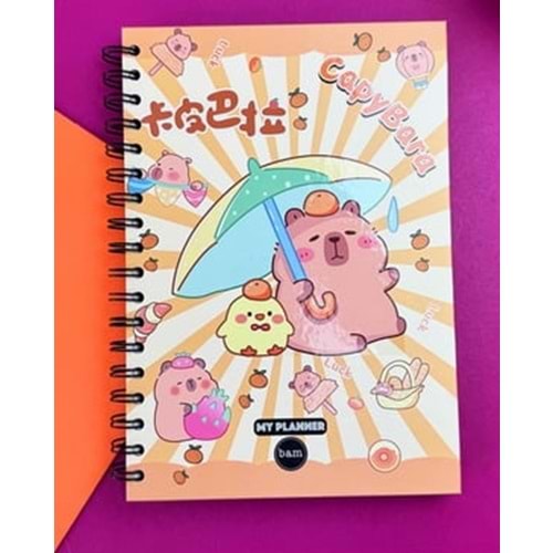 Şanslı Capybara Tasarımlı Konuşan Ajanda