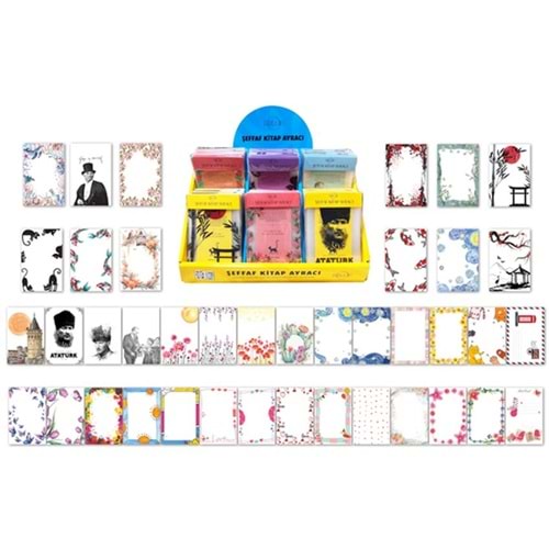 Stantlı Şeffaf Kitap Ayracı 40 Çeşit 320 Adet Ayraç