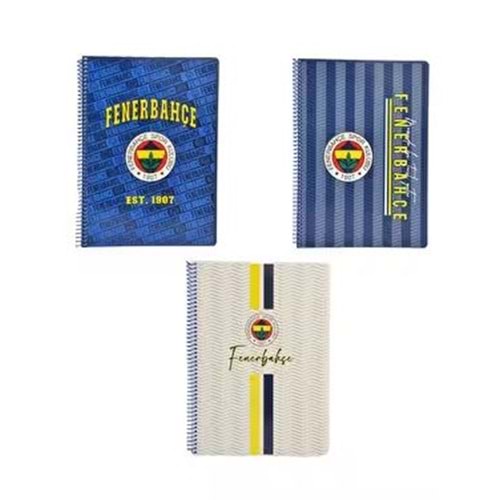 Fenerbahçe Spiralli Karton Kapak Defter A4 72 Yaprak Kareli